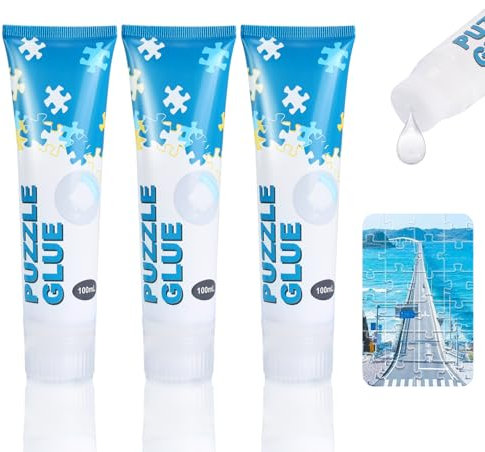 PAYFULLY Puzzle Kleber, 3 Stück Transparenter Puzzlekleber mit Applikator Geeignet für Befestigen und Aufhängen von Puzzles - 300ml
