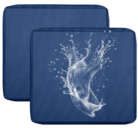 BXFUL - Fodere per Cuscini da Divano Impermeabili per Esterno da Giardino, Fodere per Seduta con Cerniera, Rimovibili per Interno e Esterno, Terrazza (Blu Marino, 60x55 cm (2 pezzi))