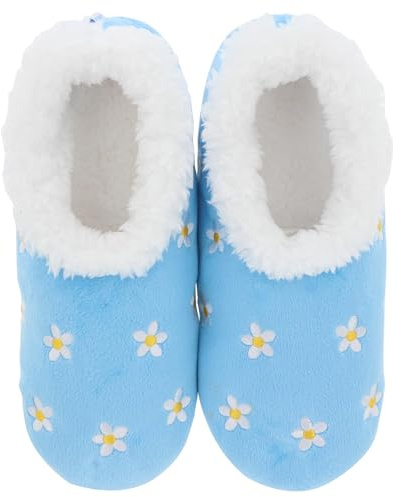 Snoozies Pairables Ditsy Daisy Super Soft Sherpa Fleece House Slippers UK Ladies Sizes 3-9