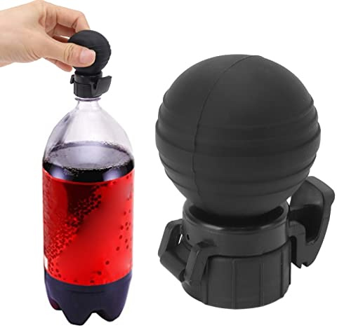 Soda – flasklock, Proof Silicon Air Pump Cap Fizz Keeper pumplock sparare stopp för kolsyrade drycker (svart)