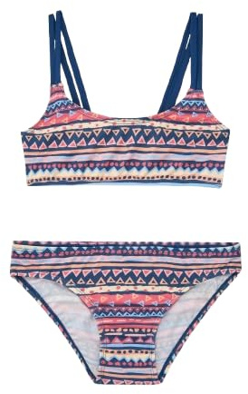 40º Grados - Bikini Niña con Doble Tirante Fino | Estampado Azteca | Talla 14 años