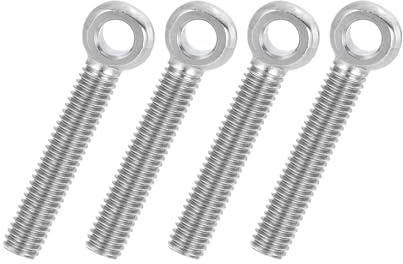 PATIKIL 4 Pcs Tornillo Ojo Giratorio Con Hombro M6x40mm, 304 Acero Inox Métrico Roscado Completo Ojo Pesca Agujero Deslizante Perno Aparejo Tornillos Sujeción Metálicos, Plata