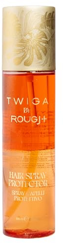 Rougj Spray Capelli Protettivo con Oro Colloidale 200ml - Protezione Sole UVA/UVB Olio di Argan e Jojoba Anti-Crespo Idratante - Twiga by Rougj - Made in Italy