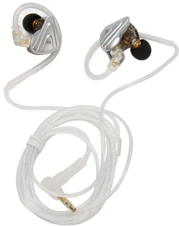 Acouto Auriculares HiFi HiFi Cableados 5BA 1DD 6 Auriculares con Cable del Conductor con Cable Desmontable de 0.75 Mm de 2 Pines para con Wired (estándar Negro)