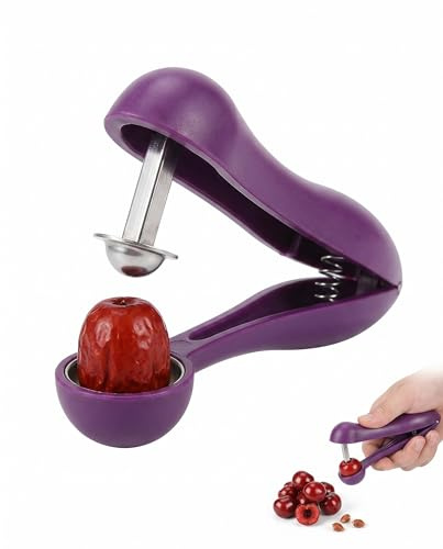 TISCH Deshuesador Cerezas y Frutas 1 Pieza Acero Inoxidable – Preciso, Rápido y sin Esfuerzo. Para Dátiles, Azufaifas y Olivas. Entkernado limpio, sin salpicaduras para postres y snacks.