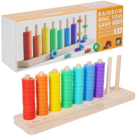 KiBcsLic Arithmetic Learning Frame Wooden Educational Counting Toy With Sorting Board Early Math Tool For Color Matching And Motor Skill Practice suitable for classroom stations