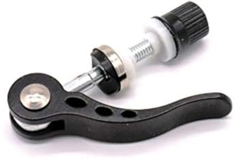 CarbonEnmy Uppsättning av 2 M6 x 55 mm snabbkoppling quick release för MTB vägcykel Dahon & City-Bike Aluminium 6061-T6 med vitt repskydd (svart)