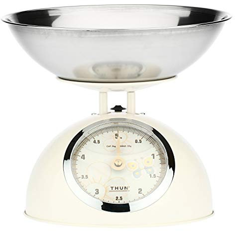 THUN - Bilancia da Cucina - Accessori Cucina - Linea Elegance - Acciaio Inossidabile e Ferro - Base 15 h cm