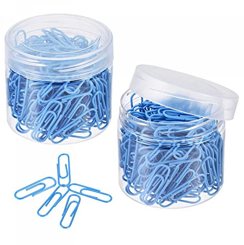 sourcing map 400 Büroklammern Klein Größe 1.1 Vinylbeschichtet Verhindern mit Box Blau