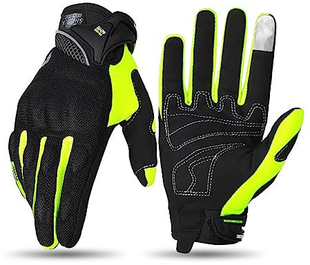 OLYSPM Guanti Moto Estivi,Guanti da Moto Touchscreen con Protezione in Osso del Pugno,Guanti Moto Donna con Antiscivolo,Traspirante per Ciclismo,Motocross,Arrampicata