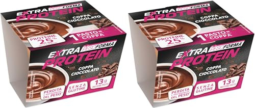 PESOFORMA - EXTRA PROTEIN - Coppa gusto cioccolato - Pasto sotitutivo proteico per il controllo del peso - 13g di proteine per pasto - Con vitamina D, vitamina C, vitamina E, magnesio - 210g