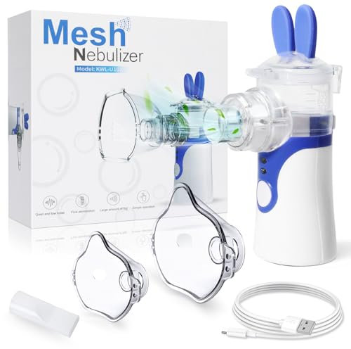 Inhalationsgerät, Inhalationsgerät für Erwachsene und Kinder, Inhaliergeräte USB-C Wiederaufladbar, Einfach zu Bedienen und zu Reinigen, Inhalator für Effiziente Zerstäubung für Heim, Reisegebrauch