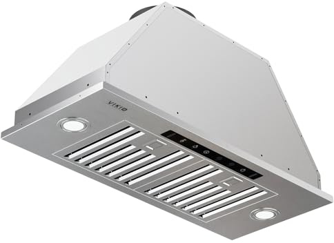 VIKIO HOME Built-in/Insert Range Hood 30 Inch, 980 CFM Hood Vent for Kitchen, Ducted/Ductless Convertible Duct, Stainless Steel Kitchen Vent Hood with Gesture & Touch Control, 2 Baffle Filters