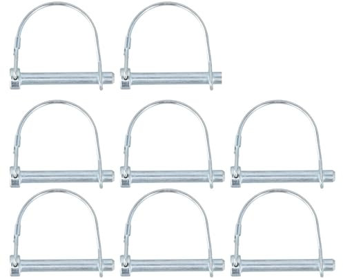 10 Pezzi Perno di Bloccaggi a Forma D, Perni di Bloccaggio per Rimorchi, 8 x 60 mm Perno di Sicurezza in Acciaio al Carbonio, per Garden Farm Lawn Trailers