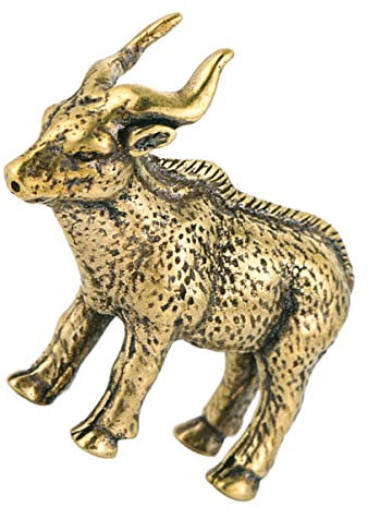 Cabilock Vintage Ziegenstatue Goldene Messing Antilope Figur Wohnkultur Tischplatte Tier Statuen