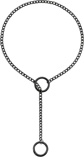 RWQIAN justerbar slip-kedja damer hjärta/O-ring/lås slip kedja punk gotiska kubanska halsband silver/guld/svart smycken Y-halsband 60 – 34 tum, 26 cm / 26 inches, Rostfritt stål