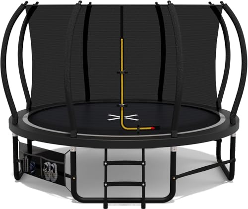 Devoko Trampolino Esterno Ø228/305/366/427cm, Traverse gambe rinforzate, Struttura stabile e resistente. Portata 150 kg, Costruzione monoblocco, Montaggio rapido. Adatto a bambini e adulti.