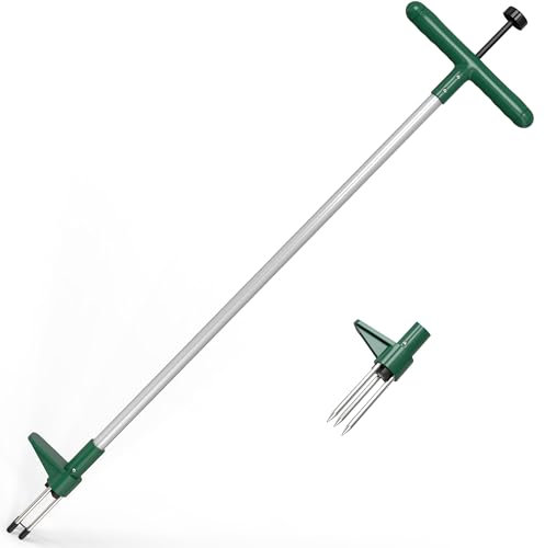 Vivo Technologies Weed Puller, Stand Up Weeder Hand Tool With 3 Claws, Long Handle Garden Weeding Tool for Dandelion, Twist Hand Weed Root Pulling Tool and Picker