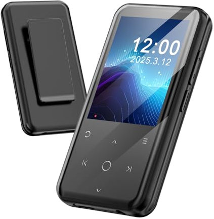 Olycism 64GB Reproductor MP3 Bluetooth con Clip 2,4 Pulgadas MP3 Reproductor con Integrado Batería de 500mAh Altavoz HD Sonido HiFi Radio FM Grabación de Voz para Adultos Ancianos Niños