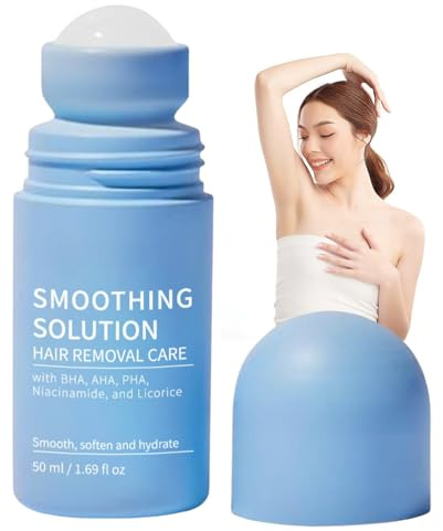 Razor Bump Smoothing Solution Ingrown Hair Treatment with BHA AHA - High Roller Ingrown Tonic for Underarms Abdomen - Ingrown Hair Serum for Men & Women - Roller Ball Applicator for Tend Skin