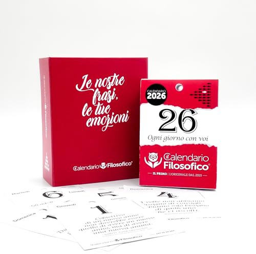 Cofanetto Il Calendario Filosofico, con Inserto del Calendario 2026 Formato A6 da 10x14 cm, Custodisci i Ricordi e le Pagine che Ami del Calendario Filosofico, Il Primo e L'Originale Creato a Bologna