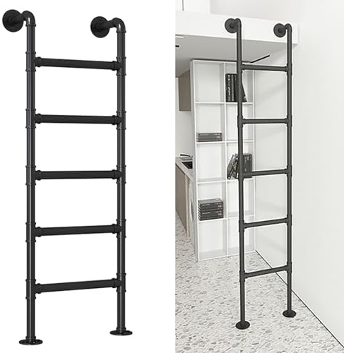ZENSTYW Trappa för våningssäng, väggmontering, trappa, 5 steg för våningssängar, källarfönster, nödsituation, för hem, sovsal, terrass (165 cm/65 tum)