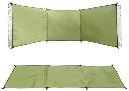 Paravento da spiaggia Schermo for la privacy esterno antivento da parete, tenda spiaggia, barbecue, fornello, attrezzatura viaggio portatile, quadrata(Type b military green 450*140cm (trapezoid))