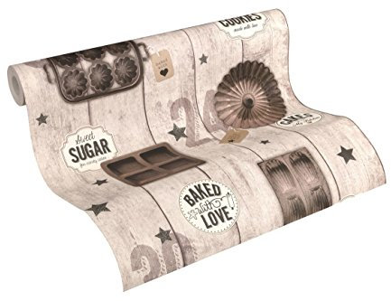 A.S. Création Vliestapete Kitchen Dreams Tapete Küchentapete 10,05 m x 0,53 m braun bunt schwarz Made in Germany 327312 32731-2