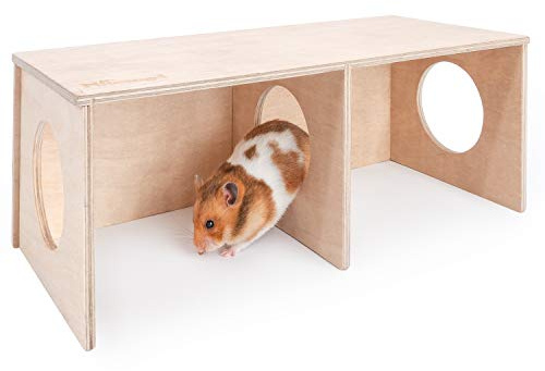 Niteangel Hamster Secret Peep Shed 2-Chamber Hideout & Tunnel Exploring Toys (Large - for Syrian Hamster)