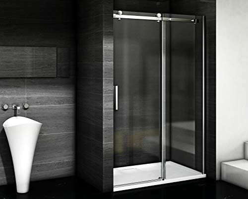Aica Sanitär Duschabtrennung Duschtür 8mm Nano glas Schiebetür (120cm,H195cm)