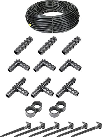 HaGa® Bewässerungsset - 25 Meter Tropfschlauch 16mm ohne Druckkompensierung inkl. Zubehör - Perlschlauch Gartenbewässerung