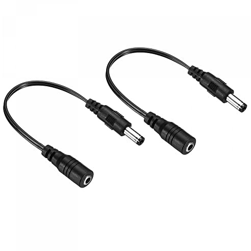 sourcing karta 2 stycken DC 3,5 x 1,35 mm uttag till 5,5 x 2,5 mm kontakt förlängningskabel nätdel kontaktkabel för LED-lampa kamera CCTV svart