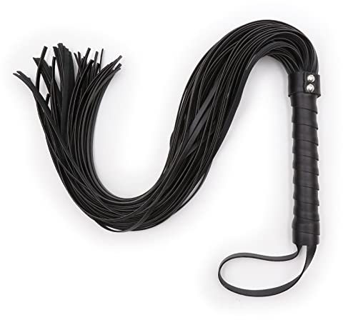 SYMFY Horse Whip, Real Leather Tassels Riding Crop Flogger Handle for Equestrian Teaching Training