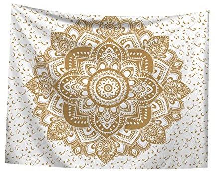 Veemoon Gobelin Wandteppich Strandtuch Floraler Wandteppich Mandala-kulisse Bettwäsche Wandteppich Wanddecke Wandteppich Mit Blumen Wandbehang Böhmen Polyester (polyester) Volant Weiß