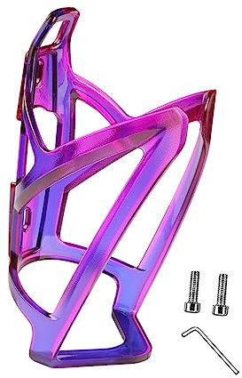 F Fityle Porte-Bouteille d'eau de vélo Porte-Boissons d'eau Porte-Bouteille coloré PC vélo Porte-bidon pour VTT avec vis et clé, Bleu Violet