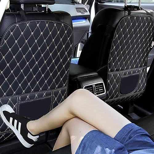 REROM 2 StüCk Schutz Autositz RüCkenlehne Kinder für Cupra Ateca/Born/Formentor/Leon/TCR/E-TCR, Rear Seat Anti-Kick Leder Sitz, Auto Ssauber und Ordentlich zu Halten,- L