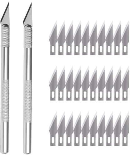 JRYXDS 2 Piezas Cutter Con 30 Cuchillas Hobby Knife Cutter Manualidades Para Herramienta Bricolaje Trabajos Artesanales