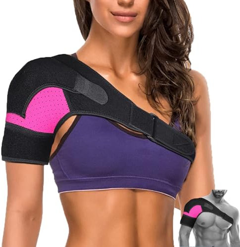 lurora2021 Schulter Unterstützung Bandage Neopren Schulterstütze Verstellbare Unterstützung Bandage Arthritische Schultern, Schulterluxation, Unisex, Passt Sowohl Links Oder Rechts Schulter（Rosa）