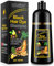 Champú para tinte de pelo negro, 3 en1 champú instantáneo para tinte de pelo, coloración del pelo, tinte natural y duradero para hombres y mujeres, tinte de pelo en minutos, 500ML