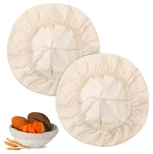2 Pcs Banneton Liner, Bread Proofing Basket Cloth Liner, Universal Banneton Proofing Baskets Liners, Washable Quick-Dry Bread Baskets Liners, Reusable Durable Bowl Covers for Breads Proof