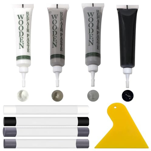 COWANIEE 8 Pcs Grey Laminate Floor Repair Kit,Grey Wood Filler,Wood Floor Repair Kit for Cracks Holes