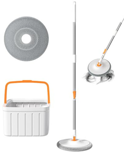 Mop y Juego de, trapeador con Cubo,Herramienta de Limpieza de Pisos de trapeador - 2 Compartimento Cleaner de Ventana de Madera húmeda para apartamento de casa en casa