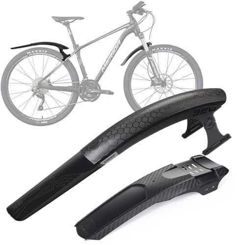 SUNFATT Schutzblech Mountainbike Set Carbon-Optik [24-29 Zoll] – Aerodynamischer Mudguard MTB Vorne & Hinten | Bohrungsfreie Montage | Robustes Fahrrad Schutzblech für E-Bike & Enduro