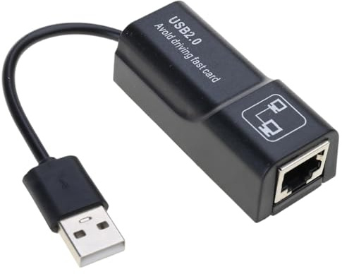 JTQYFI Adaptador USB a Ethernet, USB 2.0 a RJ45, red de ordenador, dongle Internet Ethernet para ordenador portátil, accesorios de escritorio, adaptador
