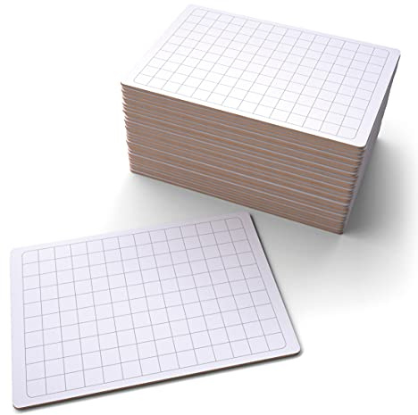 Show-me A4 Rigid Drywipe Gridded Whiteboards, Perfect Classroom Whiteboards For Teachers or Home Pack 30 GFB30