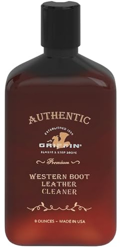 Griffin Leather Cleaner for Boots, Shoes, Bags, Furniture & Car Seats, 8 oz