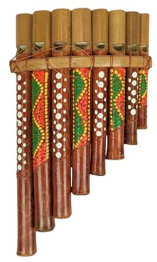 Flûte de Pan en bambou peinte à la main - Instrument de musique