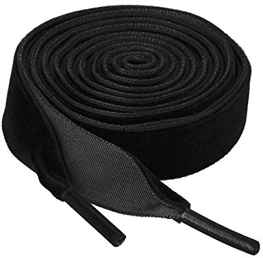 sourcing map Lacci piatti in velluto largo 1,5 cm, lacci per scarpe da ginnastica e stivali, Nero , 140cm/55
