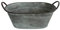 colourliving Pflanztopf Pflanzgefäß Zinktopf Serie Old Green oval oder rund Blumentopf Metall Übertopf (oval, 36,5x20x14 cm)