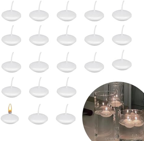 RobLuX Schwimmkerzen Weiss 30 Stück Schwimmkerzen Warme Teelichter Schwimmende Kerzen Dekorative Ideal für Valentinstag Weihnachten Dinnerpartys Partys Pools